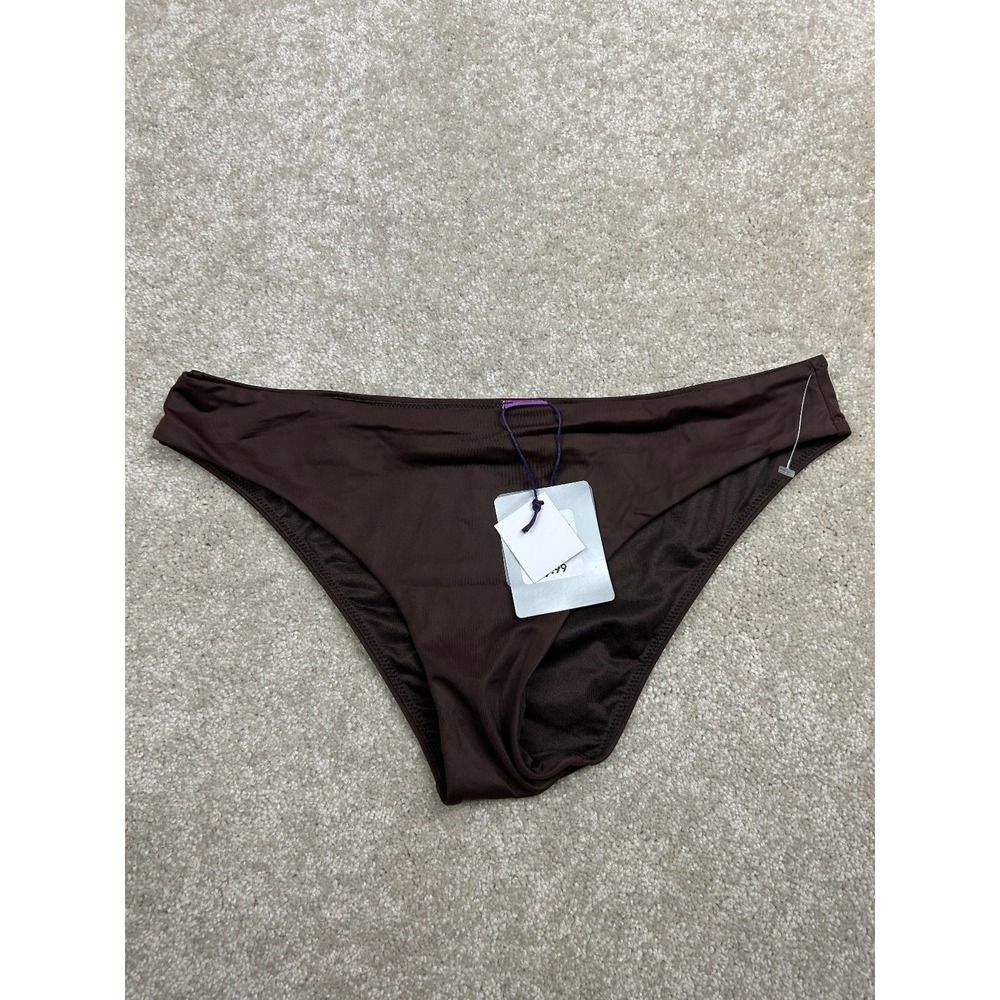 NYMOS Swimwear Women's Brown Tg. 44 Ribbed Bikini Bottom Nylon Elastane